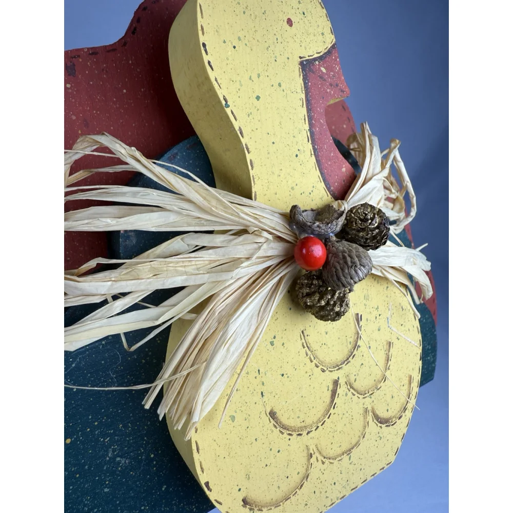 Thanksgiving Wooden Turkey Table decoration- Shelf Sitter - Centerpiece 6” Tall